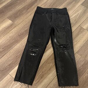 Express Black Denim Jeans with sequins